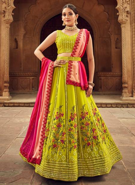 Flourcent Green Colour Brides Maid Vol 25 Shubhkala New Latest Designer Ethnic Wear Georgette Lehenga Choli Collection 2212